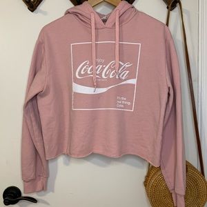 Pink Cropped Coke Hoodie